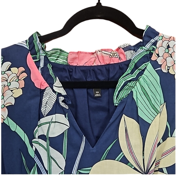 Talbots Navy Floral Midi High-Low Dress Size 10P - Picture 10 of 13